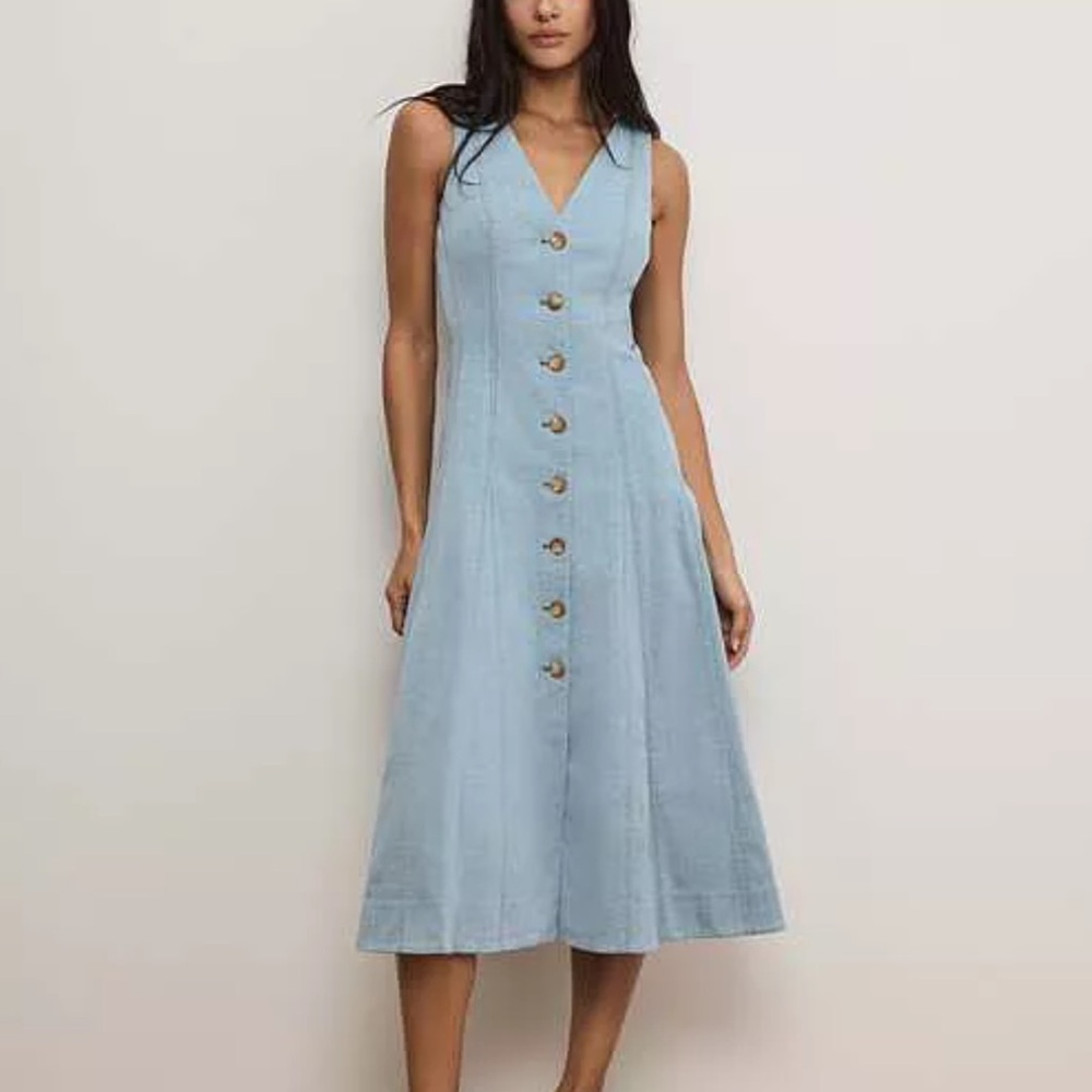 Veronica Beard NWT Lou Denim Sleeveless Dress